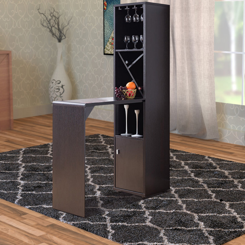 Brayden Studio® Masardis Wooden Mini Bar with Wine Storage Wayfair